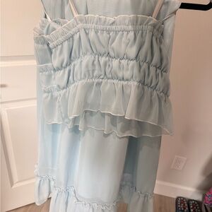 Light Blue Ruffled 2 piece set - skirt and top
